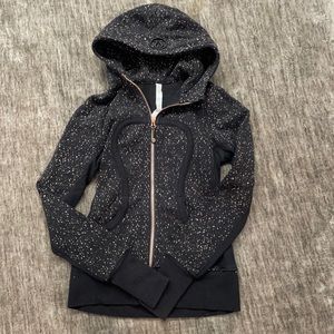Lululemon black speckled zip up hoodie